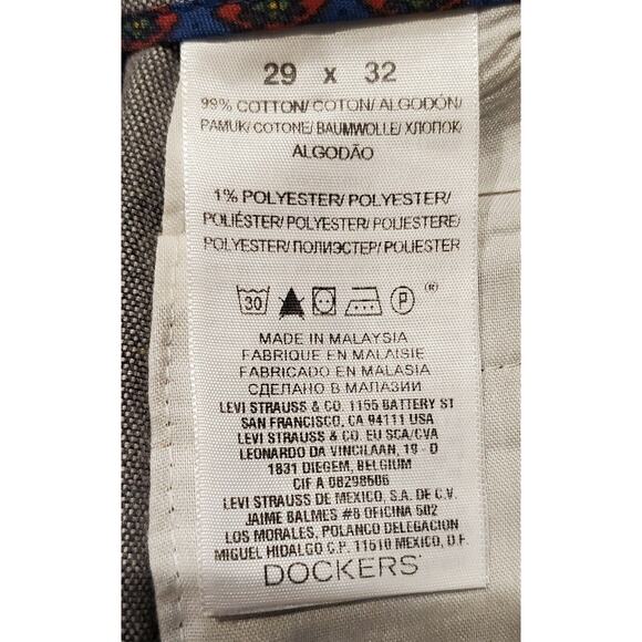 NEW Dockers Slim Fit Signature Khaki Flat Front Dress Pants Mens Size 29X32*Gray - Picture 9 of 9